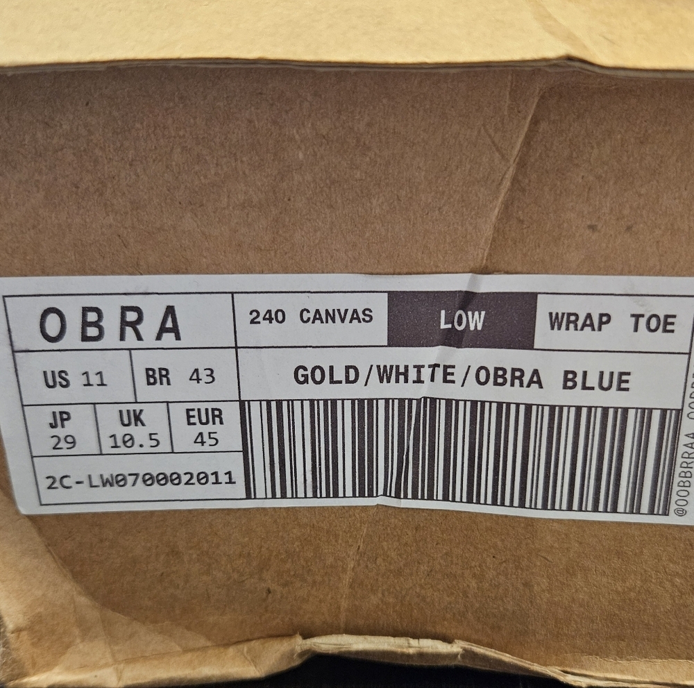 OBRA canvas low  gold & blue mens size 11 shoe - Picture 8 of 8